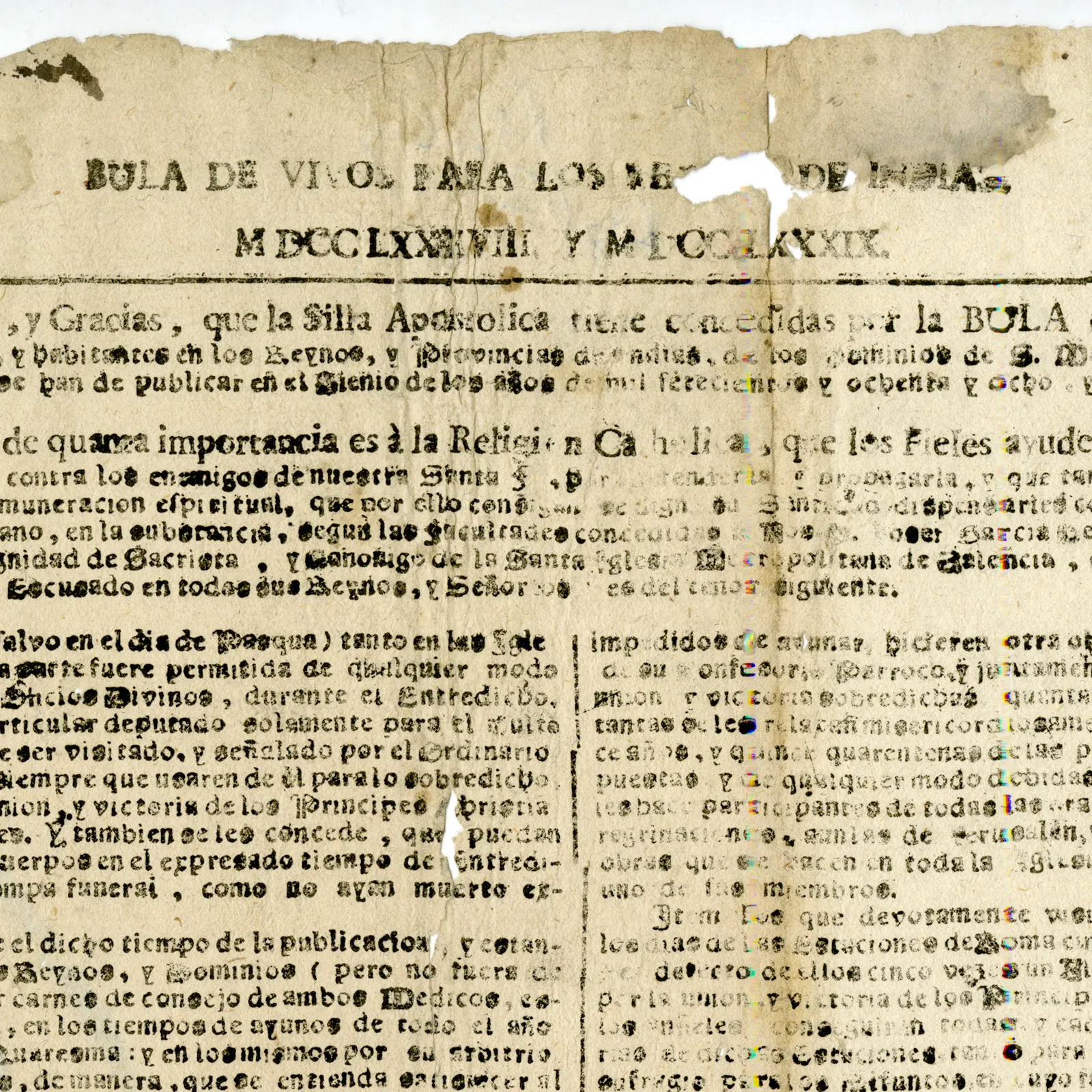 Miniatura del objeto Bula de vivos para los […] de Indias
