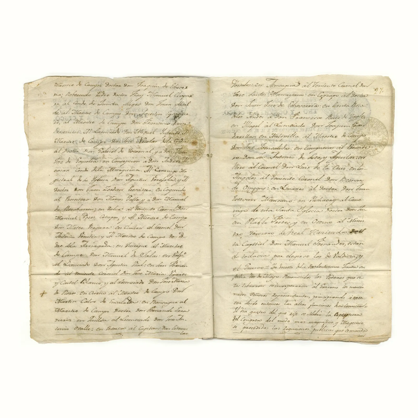 Miniatura del objeto Copia del Acta de la instalación del Congreso Nacional, en 5 de julio de 1811. Presidencia de Don Juan Antonio Ovalle