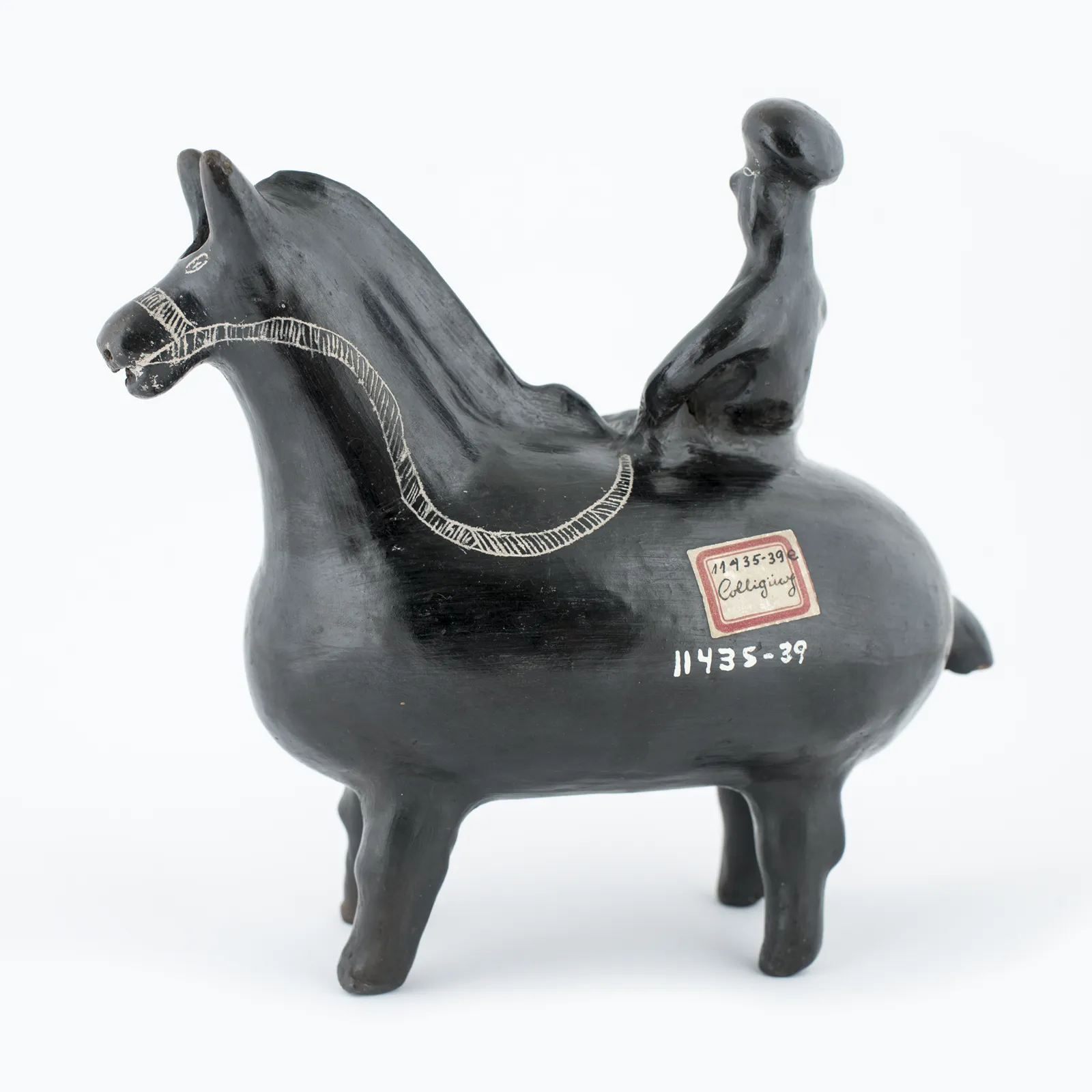 Miniatura del objeto Figurilla de caballo con jinete mujer
