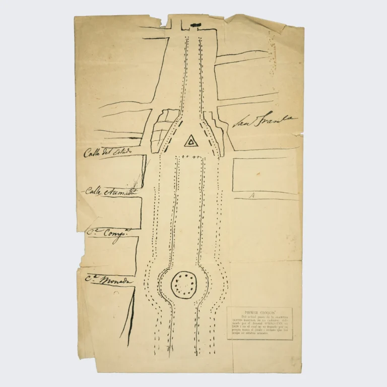 Primer croquis del paseo de la Alameda
