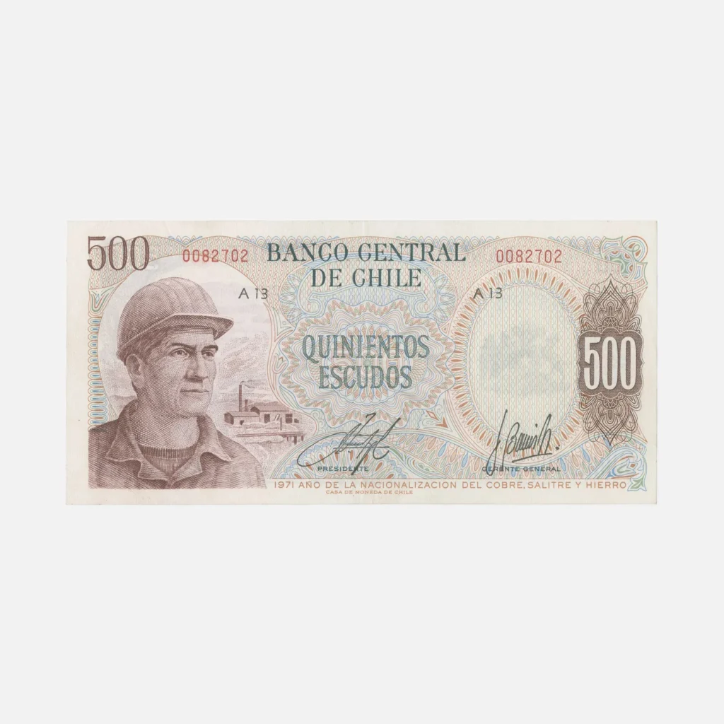 Billete chileno de quinientos escudos